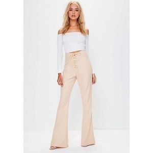 Missguided Tall Exclusive Lace Up Flare Pants